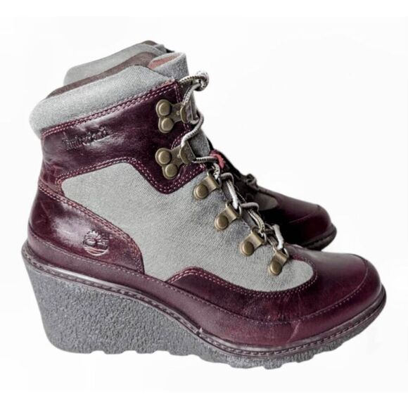 TIMBERLAND Amston Leather Wedge Ankle Boot Size 6.5 - Picture 2 of 9